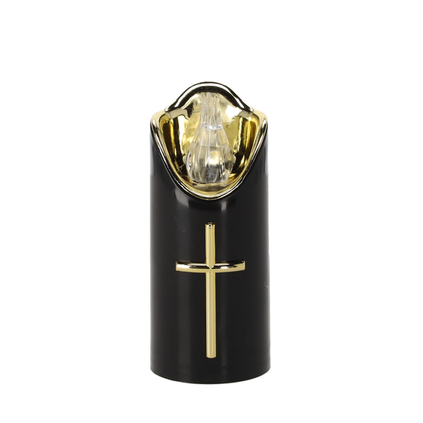 ŚWIECA LED RICO 12,5CM CZARNY+ZŁOTY ZIMNY BIAŁY*8009