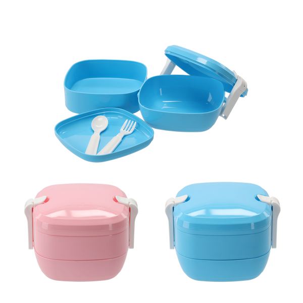 LUNCH BOX PODWÓJNY ZE SZTUĆCAMI