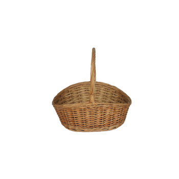 WICKER BASKET 28 x 21 x 12/25 CM WITH HANDLE - NATURAL