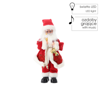 SANTA CLAUS WITH CANDLE - PLAYING 40,5 CM