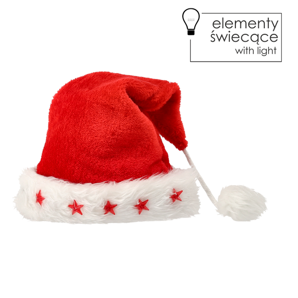 SANTA CLAUS HAT - STARS  LED