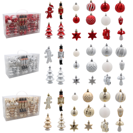 SET OF 50 CHRISTMAS TREE DECORATIONS MIX