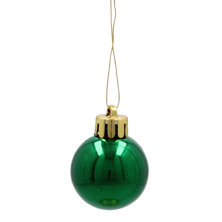 SET OF 20 BAUBLES 3 CM RED/GREEN 