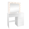 TOALETKA DO WIZAŻU BIAŁA Z OŚWIETLENIEM Z 4 SZUFLADAMI 94x43x140 cm *4868