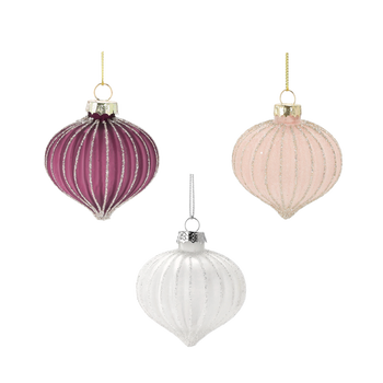 SET DE 6 ORNAMENTE DE CRĂCIUN DIN Sticlă 6 CM MIX DE CULORI *2441