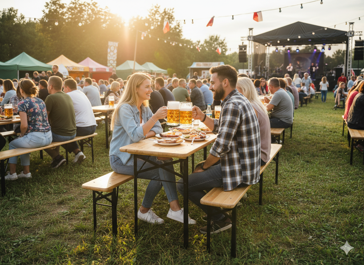 ZESTAW BIESIADNY - STÓŁ 220 x 50 x 77 cm + 2 ŁAWKI 220 x 25 x 47 cm - SKŁADANY pol_pl_ZESTAW-BIESIADNY-STOL-220-x-50-x-77-cm-2-LAWKI-220-x-25-x-47-cm-SKLADANY-2234_19