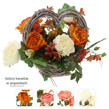 WREATH CH-29 (WIDTH 50 CM, HEIGHT 38 CM) SMALL HEART BASKET MIX COLOR