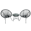 ZESTAW MEBLI OGRODOWYCH (2 KRZESŁA, STOLIK) - CZARNY *3439