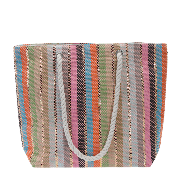 BEACH BAG MULTICOLOR STRIPES MIX COLORS