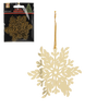 SADA 3 OZDÔB NA STROMČEK - ZLATÝ SNEHOVÝ KUS 8 x 8 CM balenie=48ks *0764