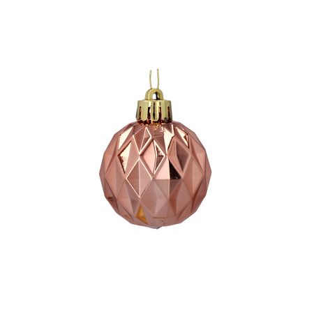 SET OF 47 BAUBLES 4-6 CM OLIVE/COPPER/GRAPHITE MIX DESIGNS