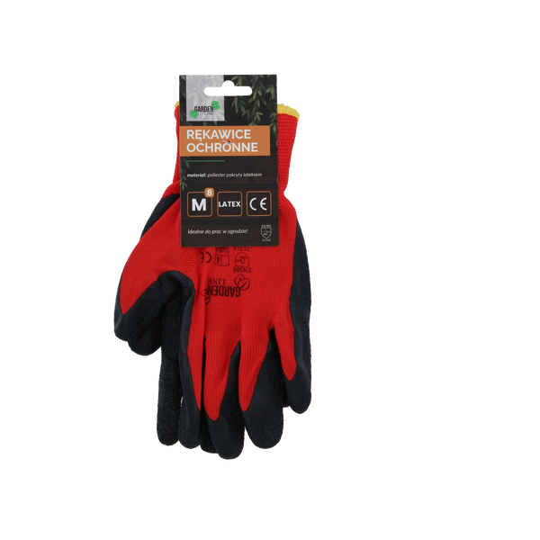 GARDEN GLOVES "8", POLYESTER WITH LATEX PACKET=12