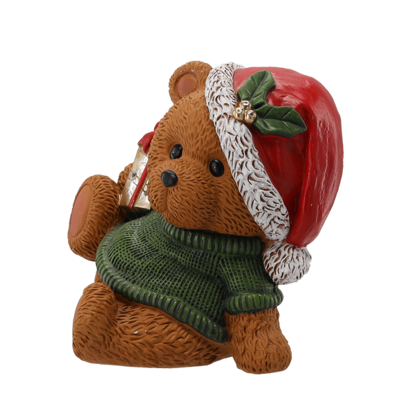 FIGURINE OF THE NATIVITY SCENE - BEAR WITH A PRESENT 28 X 22,5 X 29 CM LED