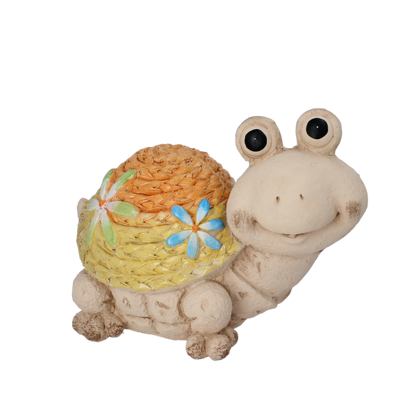 FIGURKA OGRODOWA - ŻÓŁW PLECIONA SKORUPA 35 x 23 x 26 CM *7355