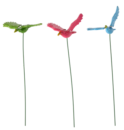 DECORATION FOR PLANT STAKE/GARDEN - BIRD 7.5 x 10 x 34 CM