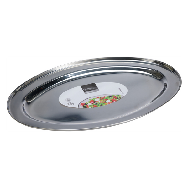 OVAL STAINLESS STEEL TRAY 45X29CM*0584