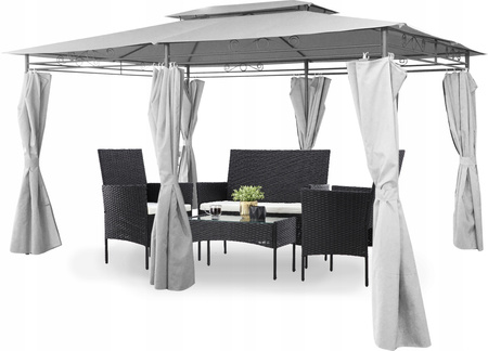 GARDEN GAZEBO GREY 3 X 4M 3 X 4 X H2.6m *5712