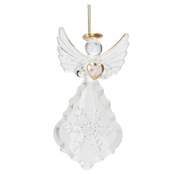 ORNAMENT DE CRĂCIUN DIN Sticlă 10 CM - ÎNGER pachet=6buc *4075