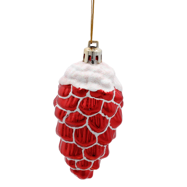 SET OF 2 CHRISTMAS TREE DECORATIONS PINECONE 9 CM