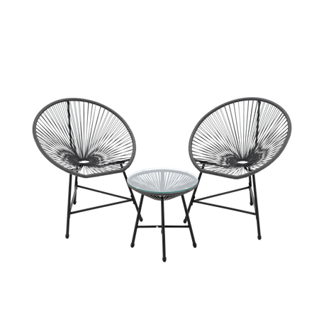SET DE MOBILĂ PENTRU GRĂDINĂ (2 SCAUNE, MASĂ) - GRAY *3446