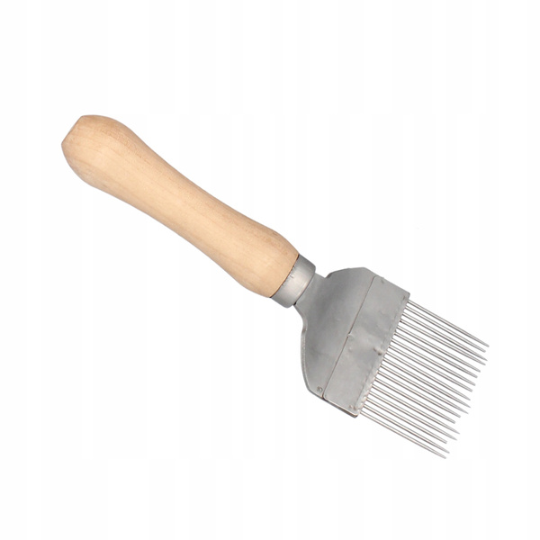 HONEY UNCAPPING FORK WITH WOODEN HANDLE 20 x 6.5 CM