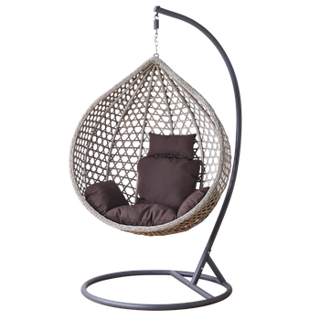 HANGING CHAIR SIZE. L GREY, CUSHION GREY, FRAME DARK GREY *0216
