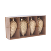 SET DE 4 DECORAȚIUNI DE CRĂCIUN - CONE 9 CM ROȘII, ARGINTII, AURII, MARO *9747