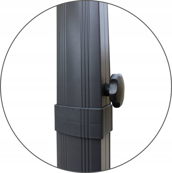 ZÁHRADNÝ SLNEČNÍK "ROMA" 3 x 4 M ŠEDÝ S OBALOM *5415