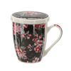 KUBEK PORCELANOWY Z ZAPARZACZEM I POKRYWKĄ 340 ML MIX KWIATOWYCH WZORÓW *1889
