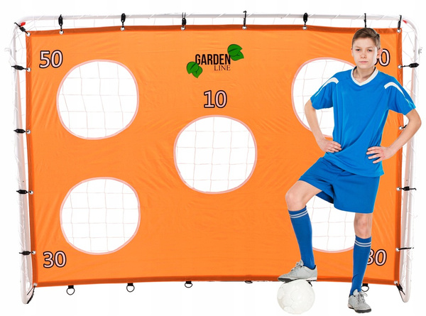 FUTBALOVÁ BRÁNA "CHAMPIONS" S MREŽOU A CIEĽOVOU PODLOŽKOU - 213 x 152 x 75 CM *3401