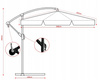 GARDEN UMBRELLA 3 M BEIGE "BANANA" WITH COVER