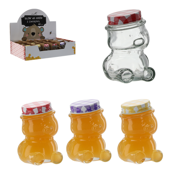 JAR BEAR WITH LID 80ML DISPLAY = 24PCS