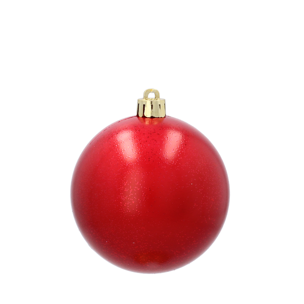 SET OF 4 BAUBLES 8 CM RED/GOLD/SILVER