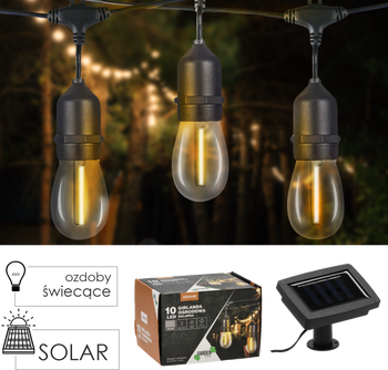 SOLAR GARDEN GARLAND LENGTH 2 + 4 M ARIANE 10 LED WARM WHITE