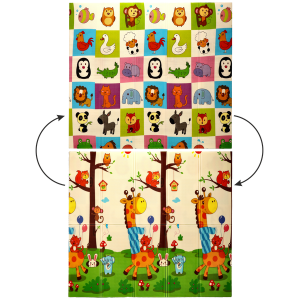 DVOJITÁ VZDELANECKÁ PODLOŽKA 180x200x1 CM SLOŽITEĽNÁ ZVIERA + TAŠKA *4374