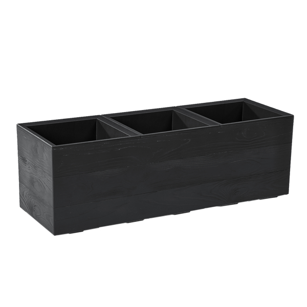 Květináč Karo 900X300MM Deska Recyklovaný Černý*48465