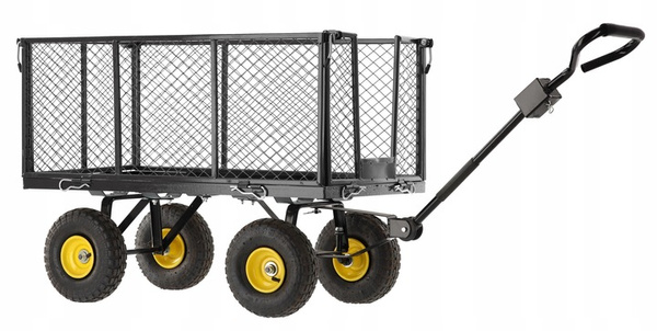 WÓZEK OGRODOWY DWUFUNKCYJNY XL - CZARNY Z PLANDEKĄ *0115