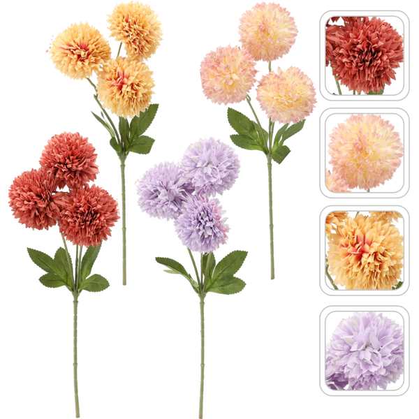 RAMURĂ ARTIFICIALĂ - BUCLE 3 DALII 43 CM MIX DE CULORI pachet=24buc *4120