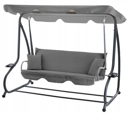 GARDEN SWING 210 X 120 X 170 CM ANTHRACITE WITH SUNBED FUNCTION