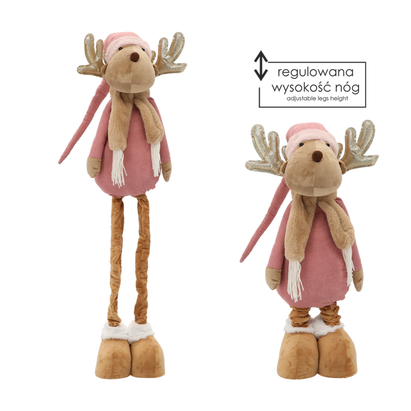 REN ÎN MARE DE SĂRBĂTOARE CU PICIOARE TELESCOPICE 90-140 CM ROZ *6743