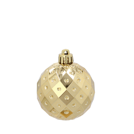 SET OF 6 BAUBLES 6 CM RED/GOLD/SILVER (TUBE)