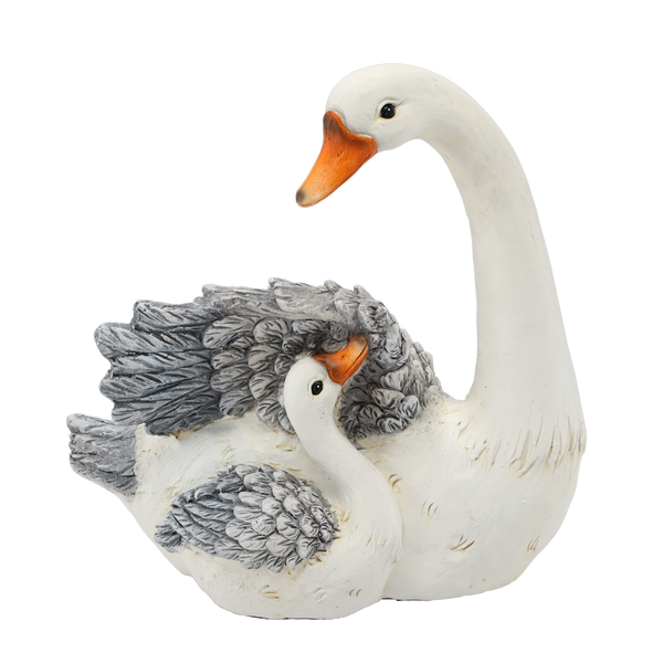 FIGURĂ DE GRĂDINĂ - GÂSCAN CU PUI 32,5 x 21 x 34 cm *8777