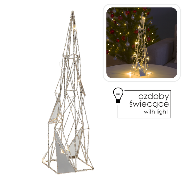 VÁNOČNÍ OZDOBY - LED STROMEK 40 CM GEOMETRICKÝ *6307