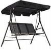 HUŚTAWKA OGRODOWA Z TEXTILENE 170 x 110 x 153 cm CZARNA