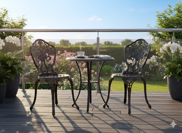 KRZESŁO ALUMINIOWE "DANBURY" ANTYCZNY BRĄZ 45 x 52 x 87 CM