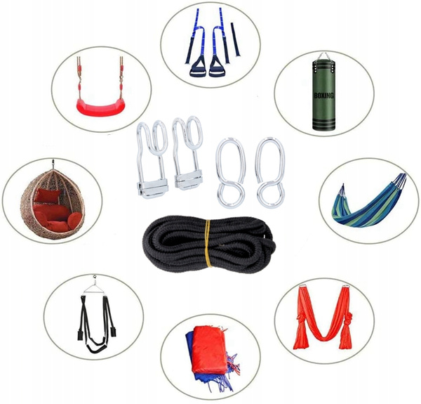 HAMMOCK MOUNTING KIT - HOOKS WITH ROPES - LOAD CAPACITY 200KG