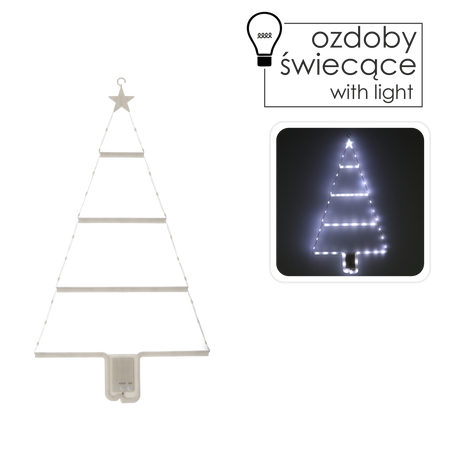 ŚWIĄTECZNA OZDOBA - CHOINKA LED 63 L ZIMNY BIAŁY *9713
