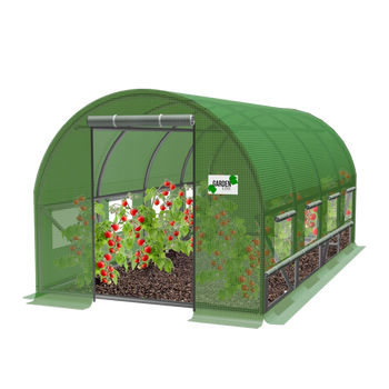 TUNEL OGRODOWY FOLIOWY 4 SEGMENTOWY 6 x 3 x 2 M ZIELONY Z OPCJĄ DODATKOWEJ WENTYLACJI