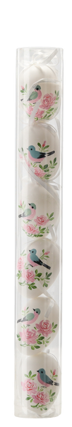KPL. 6 JAJEK WIELKANOCNYCH 6 CM W KWIATY MIX WZORÓW TUBA *9472