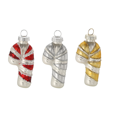 BOMBKA SZKLANA - LASKA CUKROWA MAŁA 3,8 x 2,2 x 7,5 CM MIX KOLORÓW opak=12szt *4730